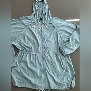 Prana “breathe” lt teal green soft hooded jacket large EUC